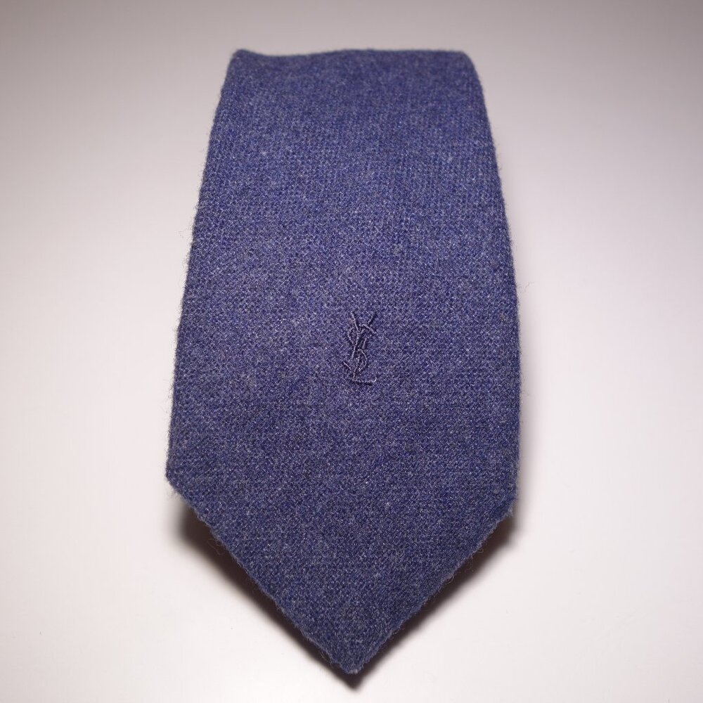 Vintage Embroidered Yves Saint Laurent Wool Blend Tie